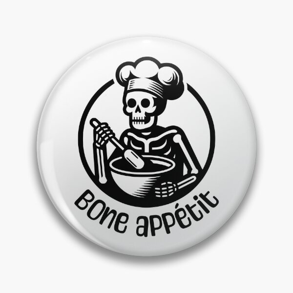 Item preview, Bone Appetit! Black And White Skeleton Cooking designed and sold by PMCreative.