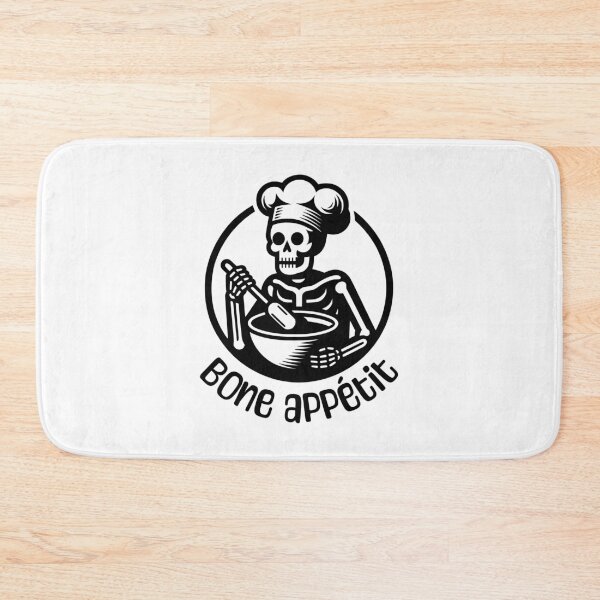 Item preview, Bone Appetit! Black And White Skeleton Cooking designed and sold by PMCreative.