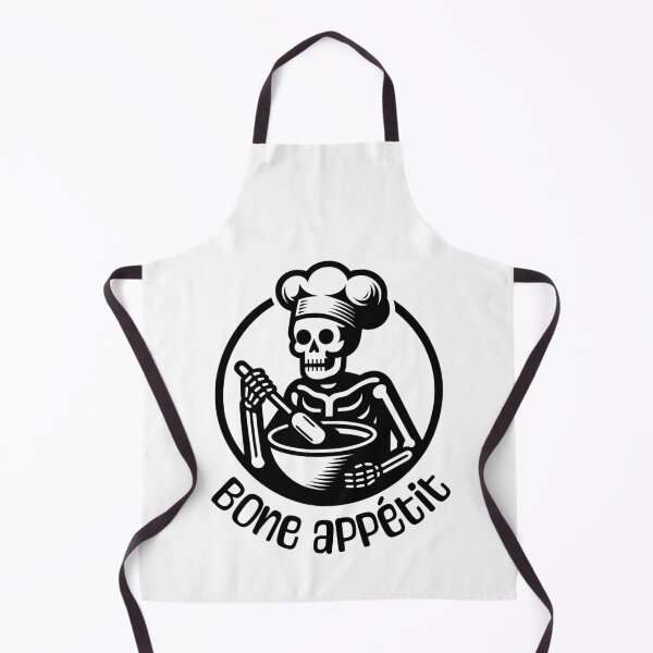 Item preview, Bone Appetit! Black And White Skeleton Cooking designed and sold by PMCreative.