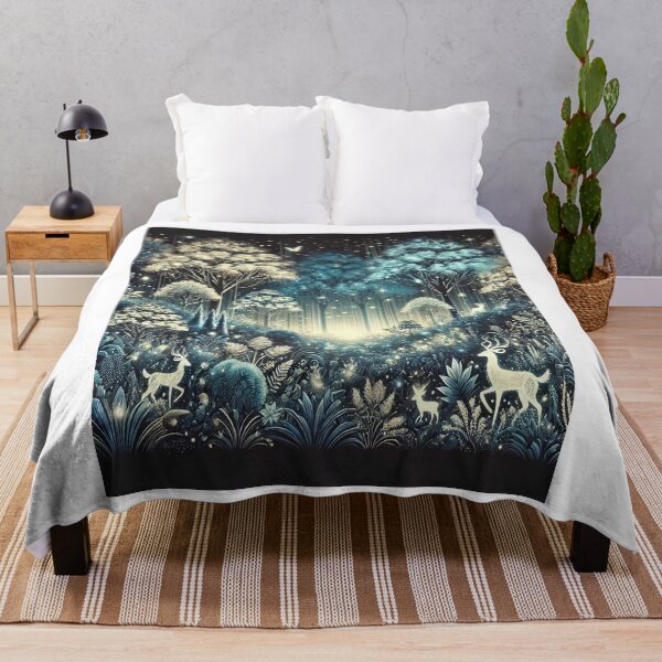 Item preview, Enchanted Forest with Glowing Deer and Mystical Lights	 designed and sold by yeesnhochu.