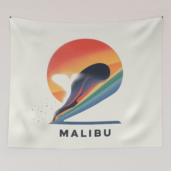 Item preview, Vibrant Malibu Sunset with Abstract Surf Art designed and sold by Retro Travel Design.