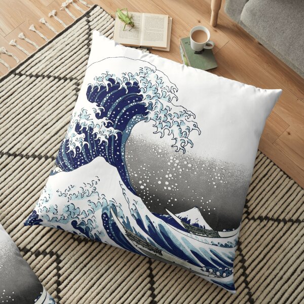 Great Wave, Hokusai 葛飾北斎の神奈川沖浪 Floor Pillow