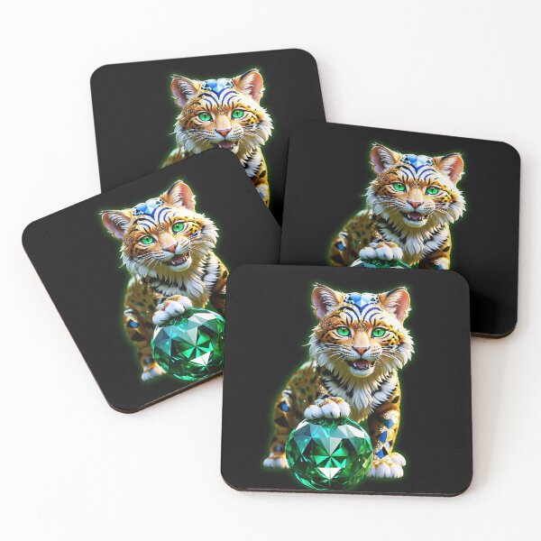 Item preview, The young leopard with an emerald ball designed and sold by CamillaCreation.