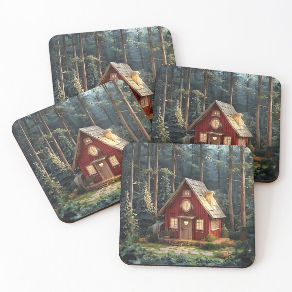 Item preview, Cozy Red Cottage in the Woods designed and sold by Marianne1108.