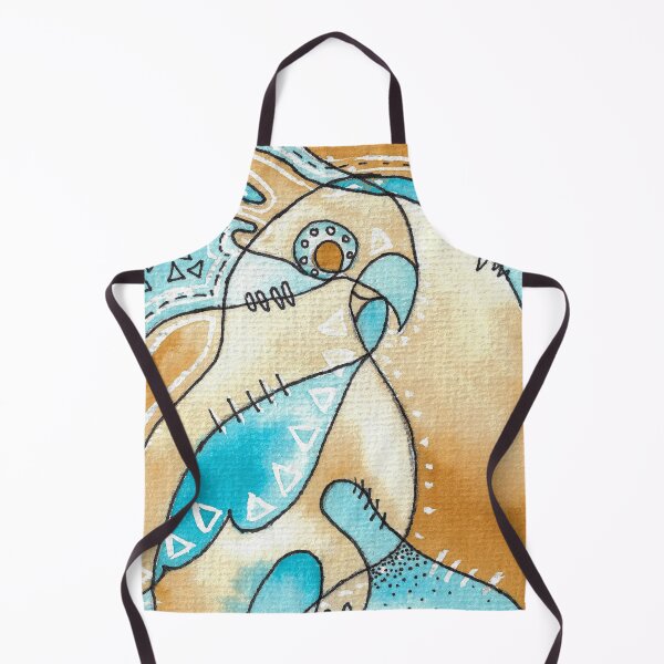 Item preview, abstrat cockatoo line art blue and orange designed and sold by L'Atelier Oranjade.