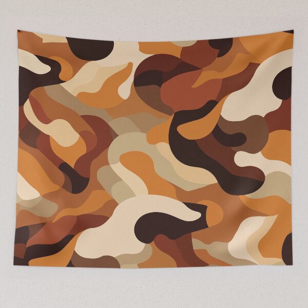Item preview, A camouflage pattern Design with warm, rich tones like chocolate brown, caramel, and ochre  designed and sold by HEMRO.