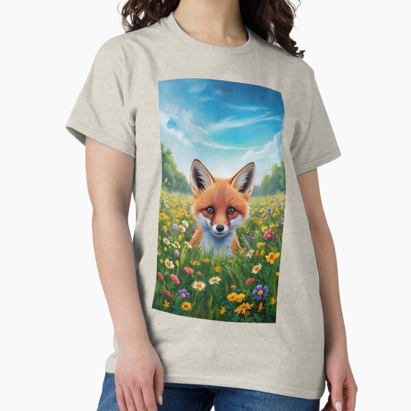 Item preview, Fox in a field of flowers designed and sold by kitty-kingdom.