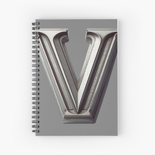 METAL LETTER V Spiral Notebook