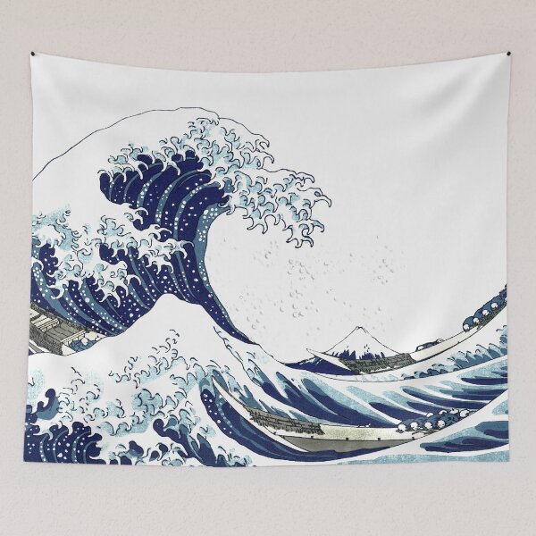 Item preview, Great Wave+Seafoam, Hokusai 葛飾北斎の神奈川沖浪 designed and sold by PixDezines.