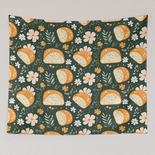 Item preview, Sourdough Bread Seamless Floral Pattern designed and sold by palaco210.