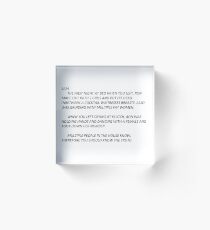 Sammi Sweetheart The Note Acrylic Block