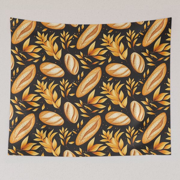 Item preview, Sourdough Bread Seamless Autumn Pattern designed and sold by palaco210.
