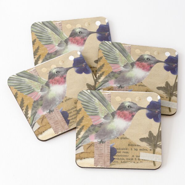 Aperçu de l'œuvre Colibri vintage, vieux papier imprimé nature créée et vendue par Tammy Marie Russell.