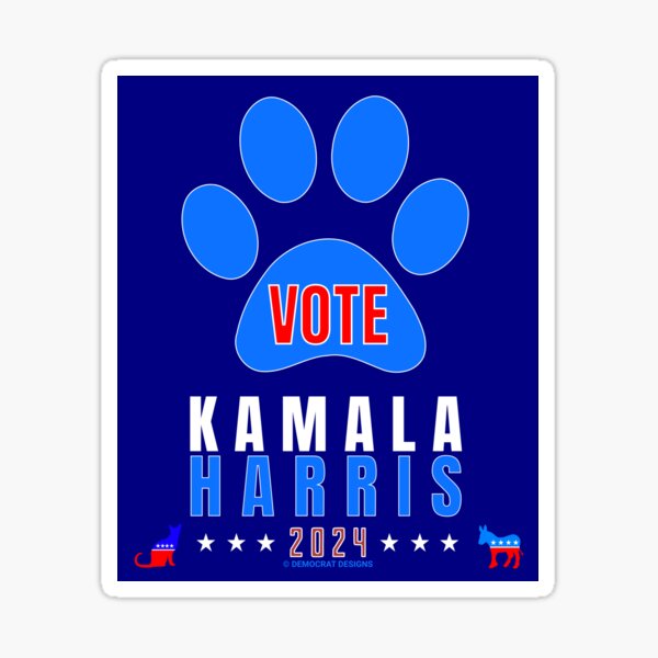 Artikel-Vorschau von SUDD0044 DemocratDesigns VOTE Democats Katzenpfotenabdruck für Kamala Harris Demokratie Demokrat, designt und verkauft von DemocratDesigns.