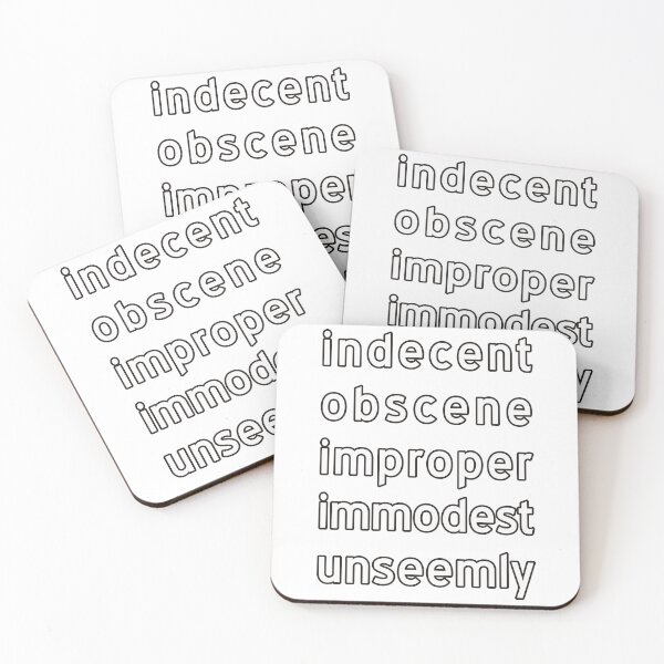 Item preview, Indecent, Improper, Obscene, Immodest, Unseemly, Funny quote, sticker, T-shirt designed and sold by RedCircleArt.
