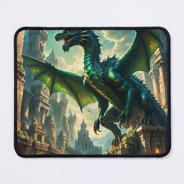 Item preview, Mystical Dragon Over Ancient Ruins designed and sold by koreatvtea.