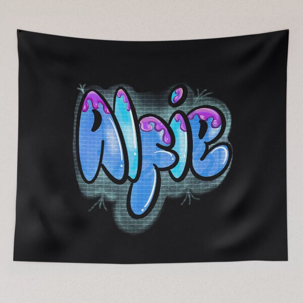 Item preview, Alfie name in blue and purple pattern Top 10 best personalized gifts boys and men  personalised Graffiti name Alfie designed and sold by Artonmytee.