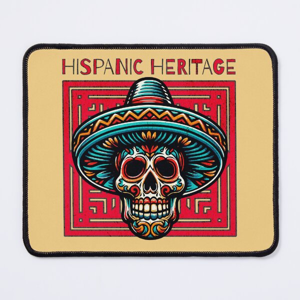 Artikelvorschau, Lebendige hispanische Erbe Sugar Skull Art mit Sombrero entworfen und verkauft von Momochi-studio.