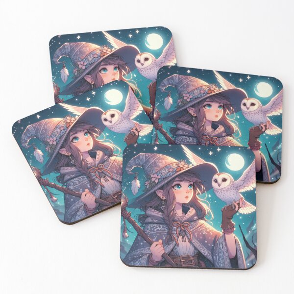 Item preview, Anime Druid Girl with White Owl, Mythical Style designed and sold by Cr320.
