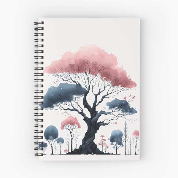 Item preview, A Big Tree Navy Pink watercolor plant designed and sold by Nanthanon.