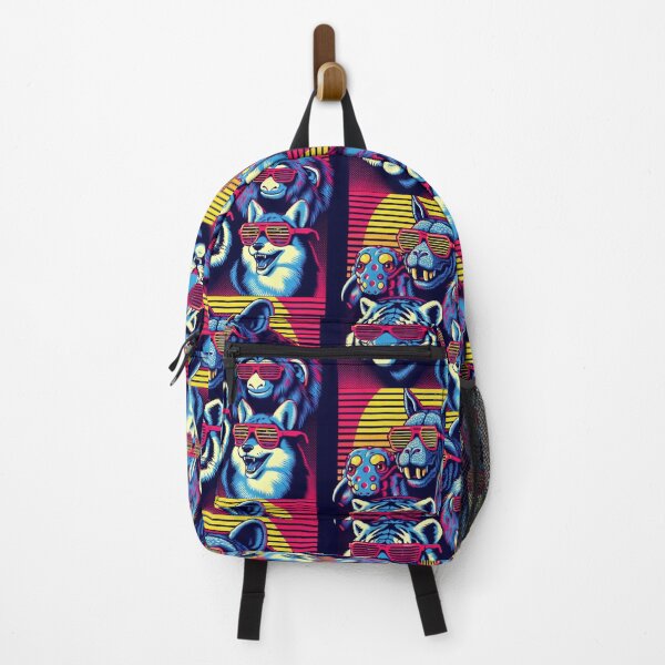 Item preview, Radical Retro: Neon Safari Animal Art | 80’s Vintage Notebook Style for Cat & Critter Lovers designed and sold by litchick1977.