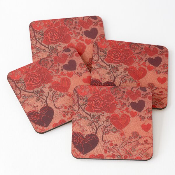 Item preview, A fabric pattern of roses and hearts ! A perfect Valentine Gift !! designed and sold by UmagineArts.