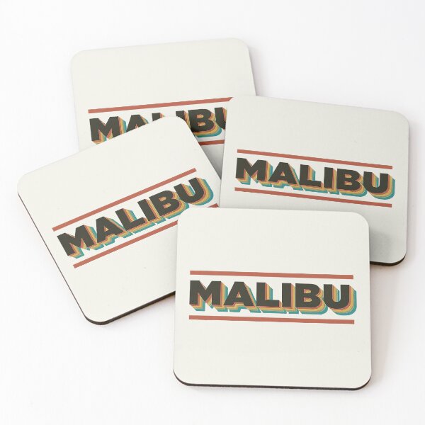 Item preview, Retro Malibu Rainbow Typography Design designed and sold by Retro Travel Design.