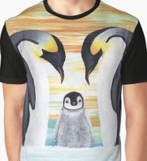 Penguin Family with Baby Penguin Graphic T-Shirt