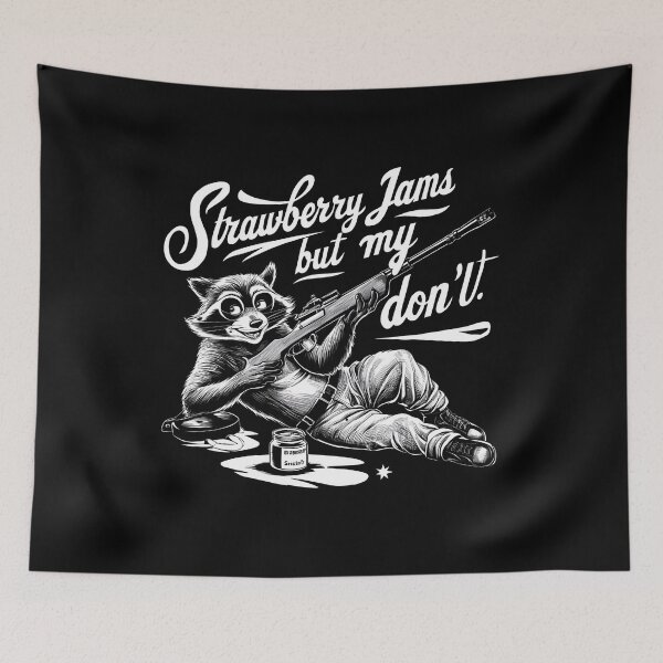 Item preview, Strawberry Jams But My Gun Don't Raccon designed and sold by BayBoutique.