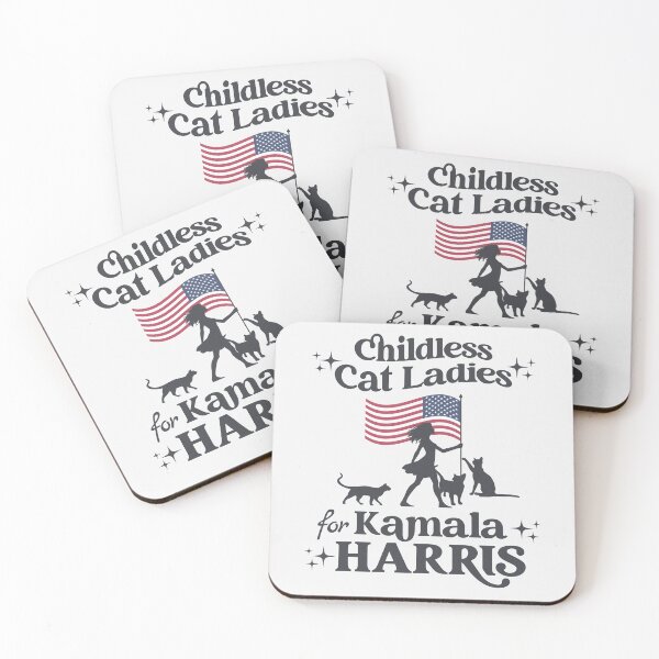 Item preview, Childless Cat Ladies For Kamala Harris 2024 American Flag designed and sold by wowwowmeow.