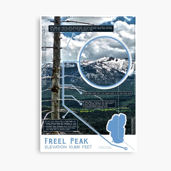 Item preview, Freel Peak Infographic designed and sold by Tahoe Trail Guide.