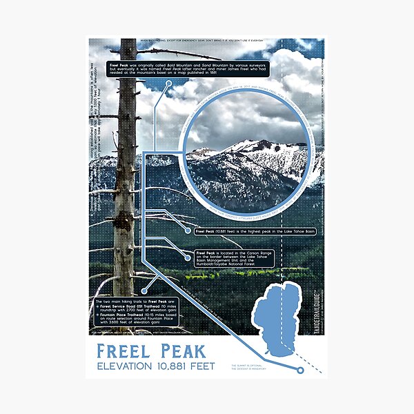 Freel Peak Infographic Photographic Print