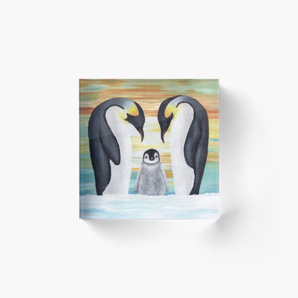 Penguin Family Baby Acrylic Block