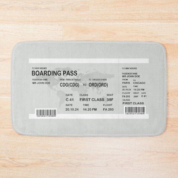 Item preview, boarding pass Paris to Chicago mr John Doe designed and sold by Museum Of Non-Existing Art.