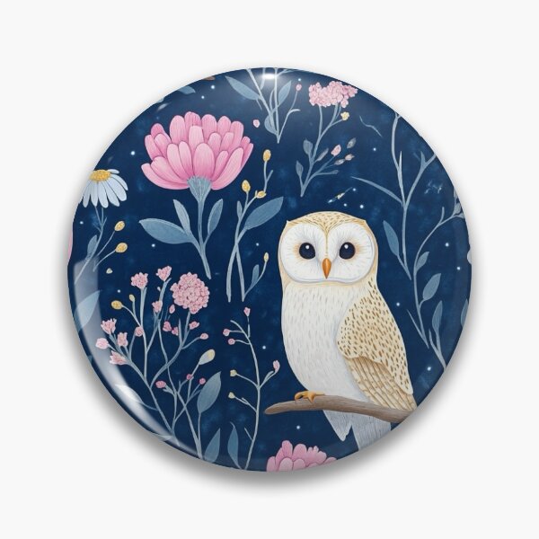 Item preview, Enchanted Night Owls - Floral Barn Owl Pattern designed and sold by MindFulStudios.