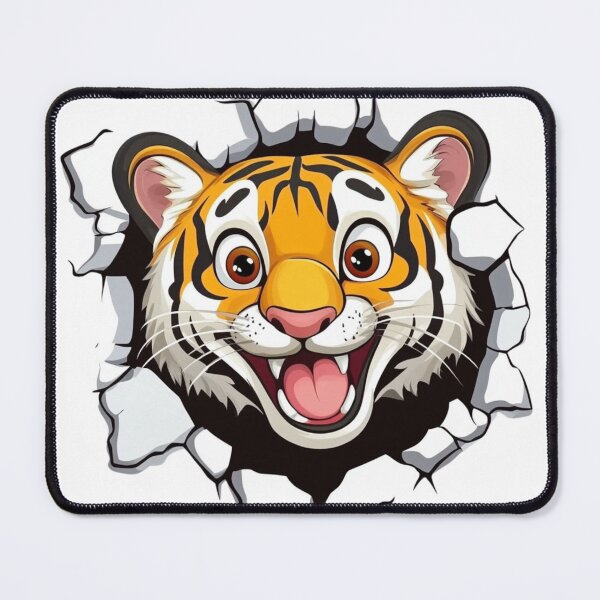 Item preview, Cartoon Tiger Face Sticker designed and sold by NicolasGlowArt.