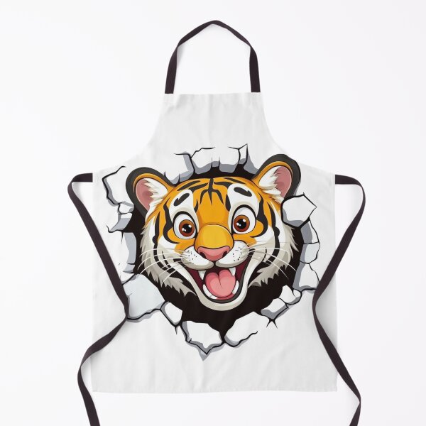 Item preview, Cartoon Tiger Face Sticker designed and sold by NicolasGlowArt.