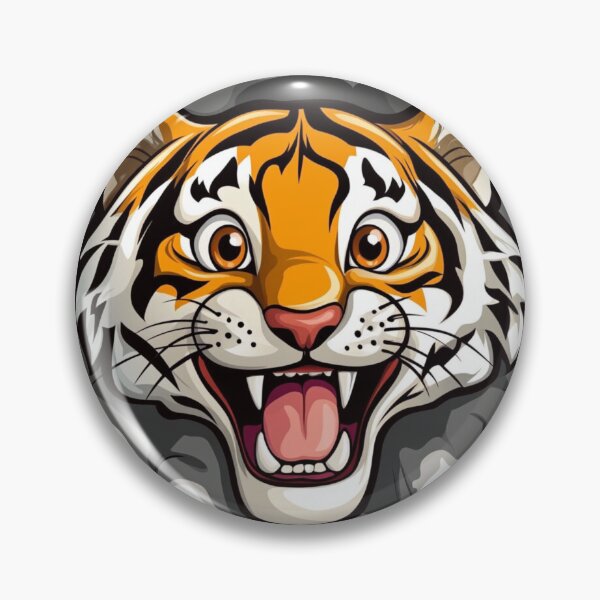Item preview, Happy Tiger Face Sticker designed and sold by NicolasGlowArt.
