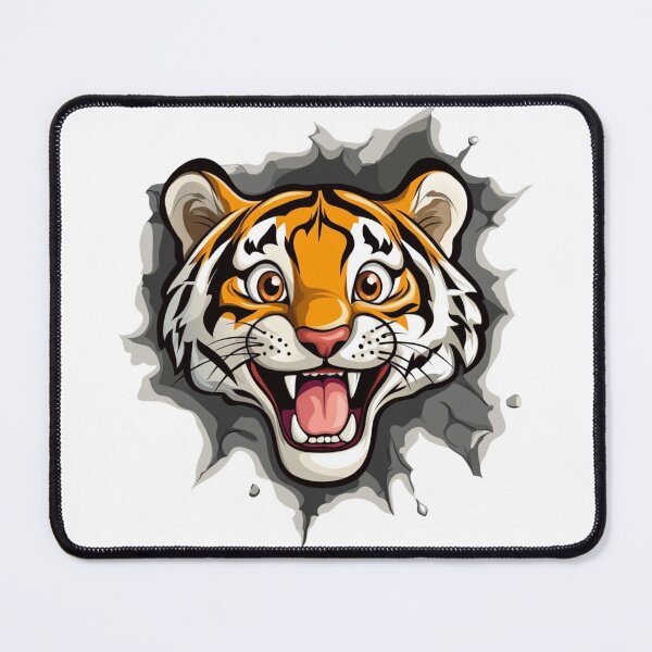 Item preview, Happy Tiger Face Sticker designed and sold by NicolasGlowArt.