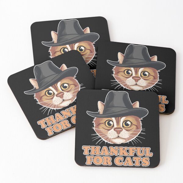 Item preview, Thankful for Cats Cute Thanksgiving Autumn Cat designed and sold by Quirky Shirts.