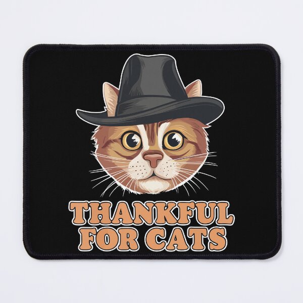 Item preview, Thankful for Cats Cute Thanksgiving Autumn Cat designed and sold by Quirky Shirts.