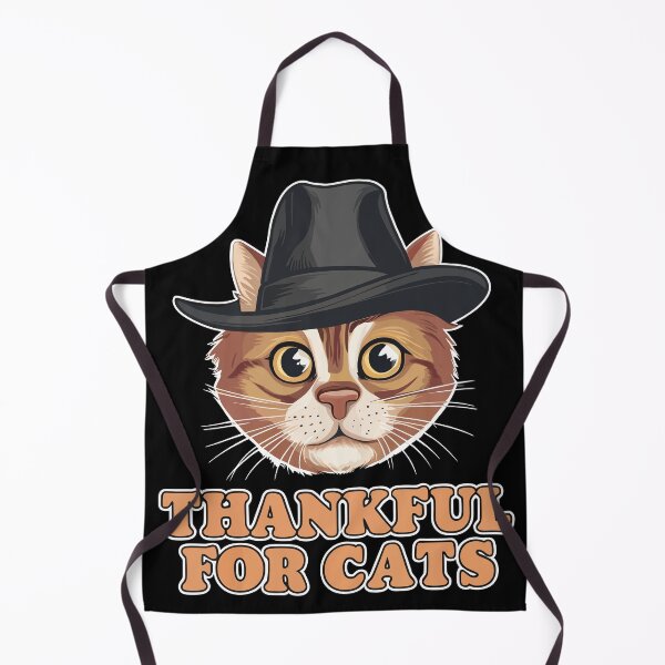 Item preview, Thankful for Cats Cute Thanksgiving Autumn Cat designed and sold by Quirky Shirts.