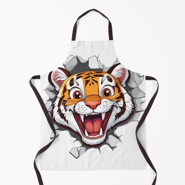 Item preview, Happy Carton Tiger Face Sticker designed and sold by NicolasGlowArt.