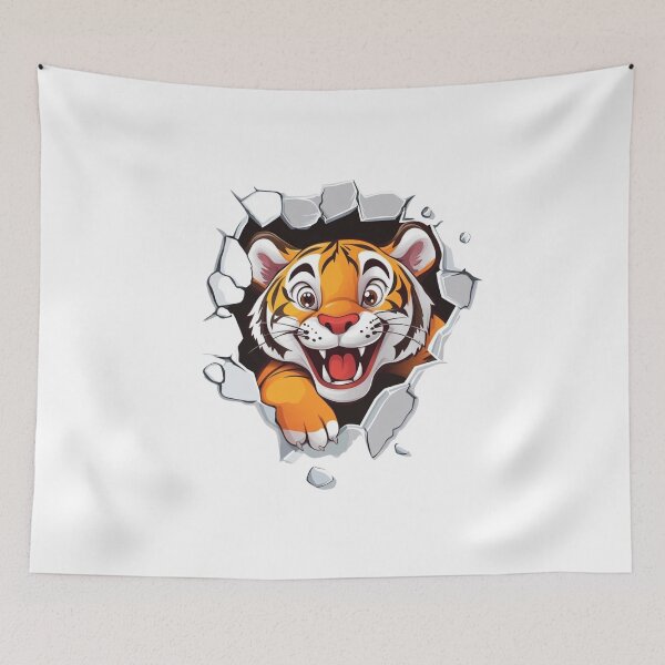 Item preview, Cute Happy Tiger designed and sold by NicolasGlowArt.