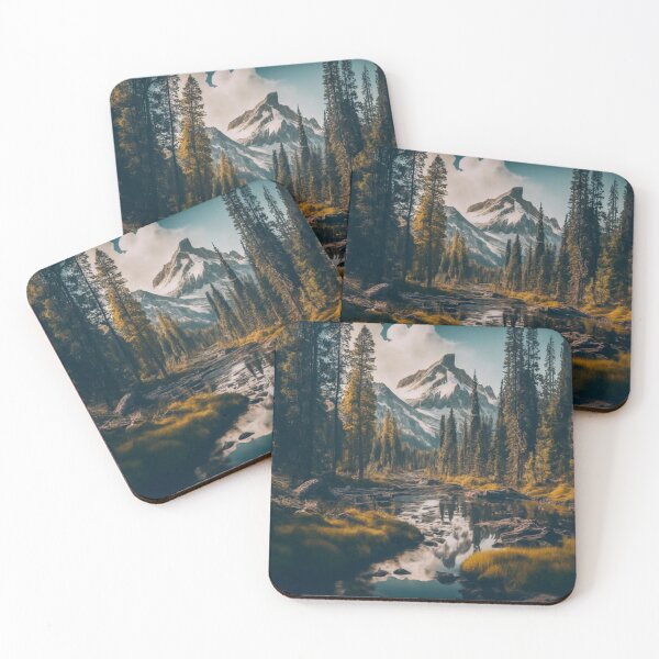 Item preview, Mountain River Through Forest designed and sold by BestArtByArvind.