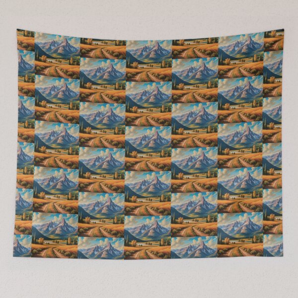 Item preview, Scenic Mountain Landscape with Dirt Roads designed and sold by BestArtByArvind.