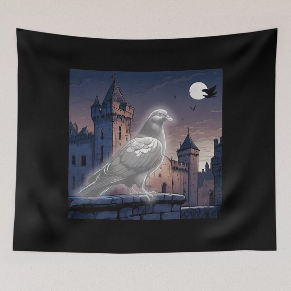 Item preview, Ghost Of A Pigeon In A Haunted Castle designed and sold by JustCrazyPigeon.