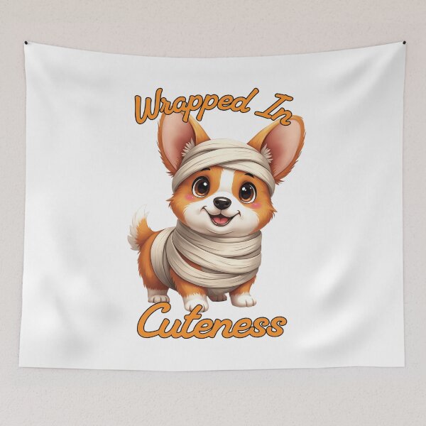 Item preview, Adorable "Wrapped in Cuteness" Corgi Mummy Halloween Design designed and sold by SillyPupDesign.