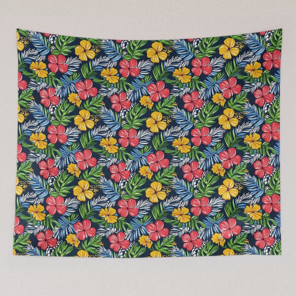 Item preview, Retro Hawaiian Tropical Floral Pattern designed and sold by wildvibe.