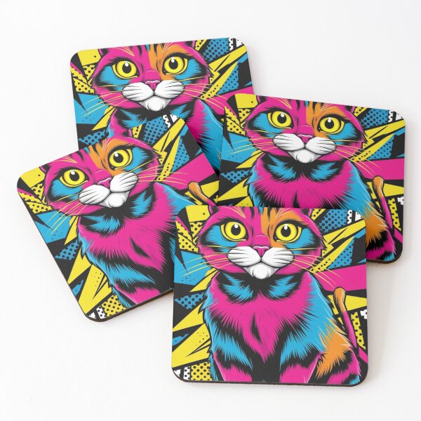 Item preview, Bold Pop Art Cat: Vibrant & Playful designed and sold by LEVI SALVIAN JANITRA.